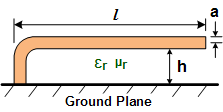 Straight Wire Parallel to Ground Plane w/One End Grounded - RF Cafe