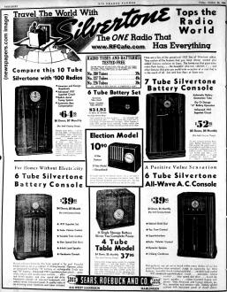Sears Roebuck Silvertone Radio Advertisement (newspapers.com image) - RF Cafe