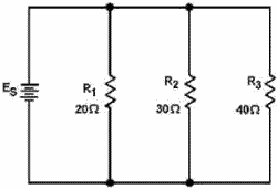 Example parallel circuit with unequal branch resistors - RF Cafe