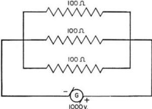 Electricity - Basic Navy Training Courses - Figure 49.-Current in a parallel circuit.