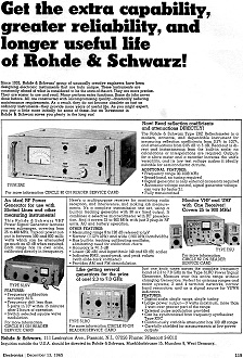 Rohde and Schwarz Ad, December 13, 1965 Electronics Magazine - RF Cafe