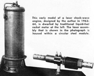 Early model of a laser shock-wave engine - RF Cafe