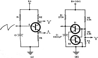 Symbol and circuit used to explain operation of UJT - RF Cafe