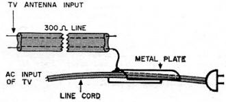 Another type of line-cord coupler picks up through a metal plate - RF Cafe