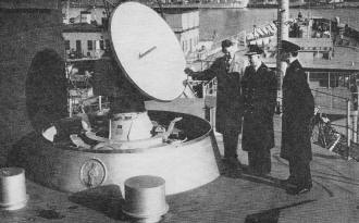 Antenna system of the AN/SRN-4 radio sextant installed on the USS "Compass Island" - RF Cafe