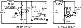 Full-wave control circuits using SCR's and Triacs - RF Cafe