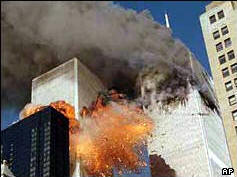 9/11 terrorist attack - twin towers of the World Trade Center
