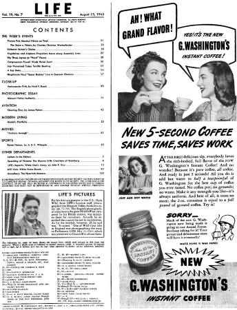 August 13, 1945 Life Table of Contents - RF Cafe