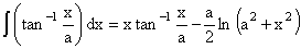 tan^-1(x/a) dx Inverse Trigonometric Indefinite Integrals - RF Cafe