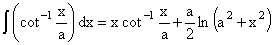 cot^-1 (x/a) dx Inverse Trigonometric Indefinite Integrals - RF Cafe