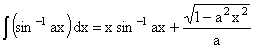 sin^-1(ax) dx Inverse Trigonometric Indefinite Integrals - RF Cafe