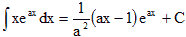 x e^ax dx Exponential Indefinite Integrals - RF Cafe