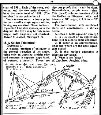 Mathematical Puzzles (page 144), 1981 Old Farmer's Almanac - RF Cafe