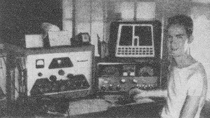 Ken Grimm, KN5KBH, works 16-meter c.w. with a DX-100 transmitter cranked down to 75 watts at Baylor University Radio Club - RF Cafe