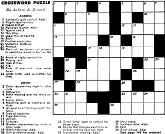 Crossword Puzzle from the October 1957 Popular Electronics - RF Cafe