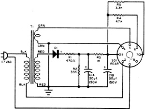 Schematic diagram of the power supply - RF Cafe