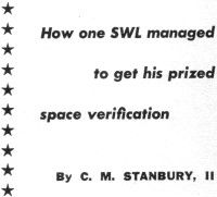 How one SWL managed to get his prized space verification - RF Cafe