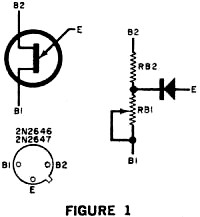 UJT can be represented by a circuit approximation consisting of two resistances in series, with a diode connected at their junction - RF Cafe