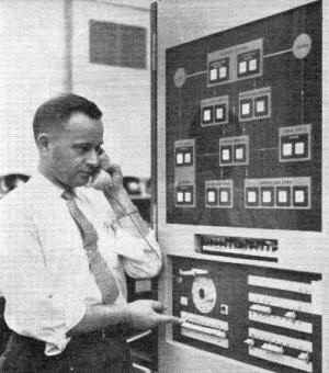 Control center 3 of world's first all-electronic telephone central office - RF Cafe - RF Cafe