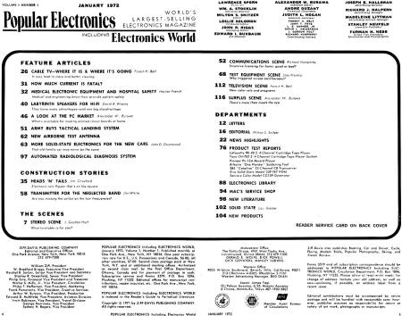 January 1972 Popular Electronics Table of Contents - RF Cafe