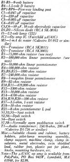 Psychogavanometer parts list - RF Cafe