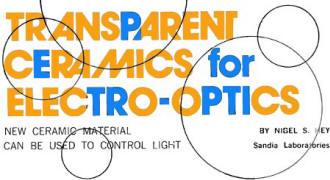 Transparent Ceramics for Electro-Optics, October 1972 Popular Electronics - RF Cafe