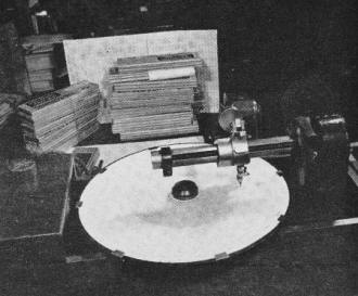 Leads taken from production line are ground down on this turntable - RF Cafe