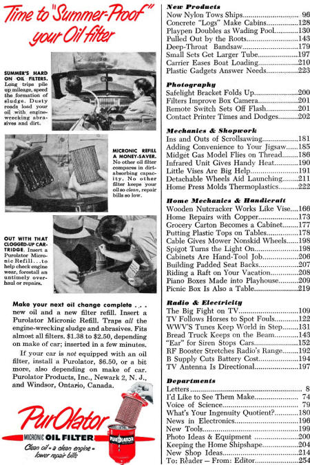 Popular Science July 1949 Table of Contents (p2) - RF Cafe