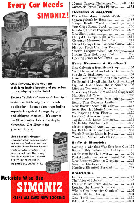 Popular Science March 1948 Table of Contents (page 2) - RF Cafe