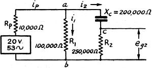 Equivalent circuit of the resistance-coupled vacuum tube amplifier - RF Cafe