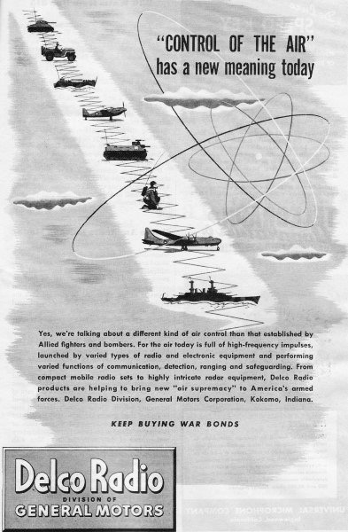 Delco Advertisement - Control of the Air, April 1945 QST - RF Cafe