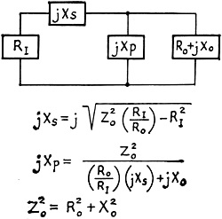 Configuration and formulas for an L network - RF Cafe