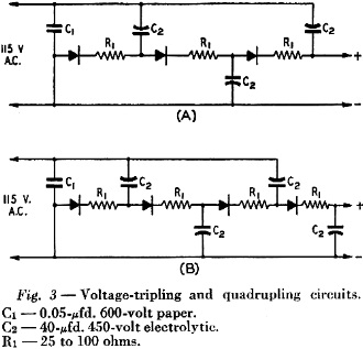 Voltage-tripling and quadrupling circuits - RF Cafe