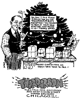 Thordarson Christmas Advertisement, December 1929 QST - RF Cafe