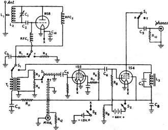 Circuit diagram of the para-talkie - RF Cafe