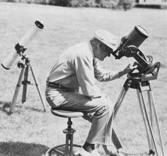 Author using the 5" Celestron and solar filter - RF Cafe