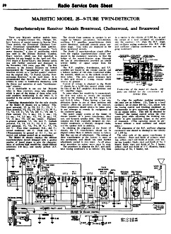 Majestic Model 25 - 9-Tube Twin-Detector Radio Service Data Sheet, Febrary 1932 Radio-Craft - RF Cafe