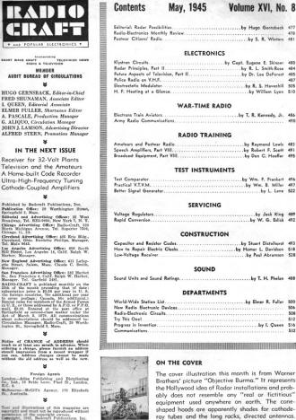 May 1945 Radio Craft Table of Contents - RF Cafe