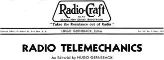 Radio Telemechanics, September 1934 Radio-Craft - RF Cafe
