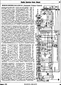 Bosch Models 60 and 61 Radio Service Data Sheet, August 1931 Radio-Craft - RF Cafe