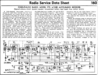 Ford-Philco Radio, Model FT9, 6-Tube Auto-Radio Receiver Radio Service Data Sheet, April 1936 Radio-Craft - RF Cafe