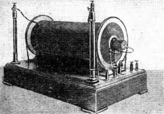 Funken-Induktor: Spark produced by this spark inductor or induction coil - RF Cafe