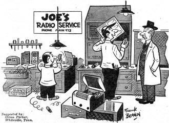 He services all the midget sets, May 1948 Radio-Craft - RF Cafe - RF Cafe
