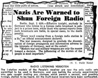 Nazi propaganda about listening to radio - RF Cafe