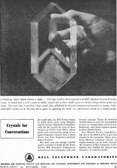 Bell Telephone Laboratories, October 1947 Radio-Craft - RF Cafe