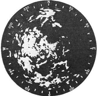 Typical pattern of a radar Cathode-ray screen - RF Cafe