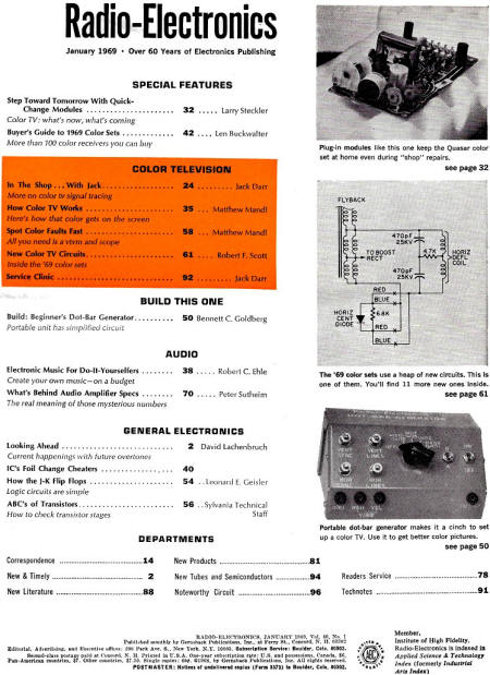 January 1969 Radio-Electronics Table of Contents - RF Cafe