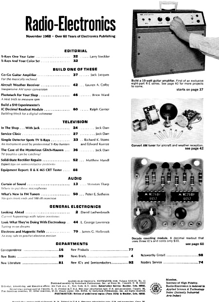 November 1968 Radio-Electronics Table of Contents - RF Cafe