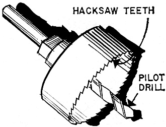 Holesaw made for use with an electric drill - RF Cafe