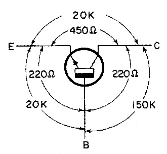 Typical resistance measurements on a "good" NPN transistor - RF Cafe